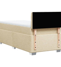 Boxspringbett mit Matratze Creme 80x200 cm Stoff