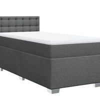 Boxspringbett mit Matratze Dunkelgrau 80x200 cm Stoff