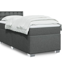 Boxspringbett mit Matratze Dunkelgrau 80x200 cm Stoff