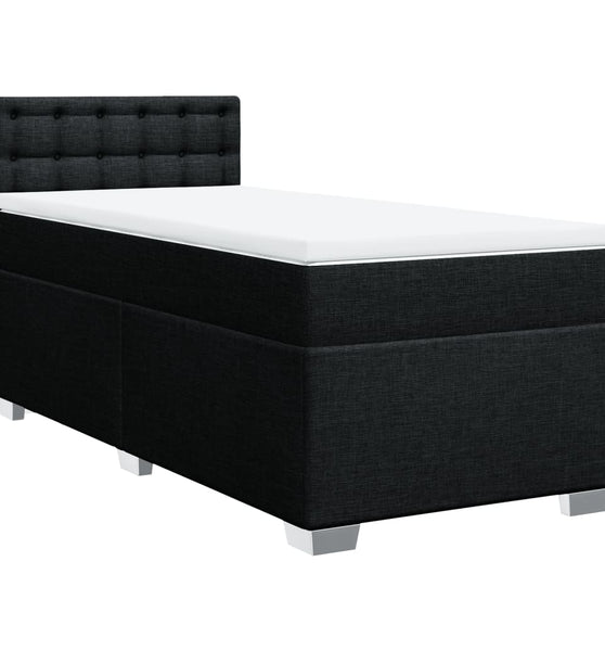 Boxspringbett mit Matratze Schwarz 80x200 cm Stoff