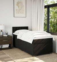 Boxspringbett mit Matratze Schwarz 80x200 cm Stoff