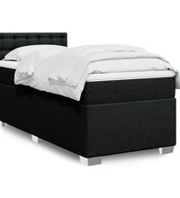 Boxspringbett mit Matratze Schwarz 80x200 cm Stoff