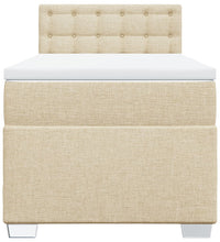 Boxspringbett mit Matratze Creme 80x200 cm Stoff