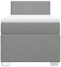 Boxspringbett mit Matratze Hellgrau 90x190 cm Stoff