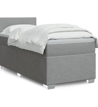 Boxspringbett mit Matratze Hellgrau 90x190 cm Stoff