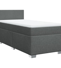 Boxspringbett mit Matratze Dunkelgrau 90x190 cm Stoff