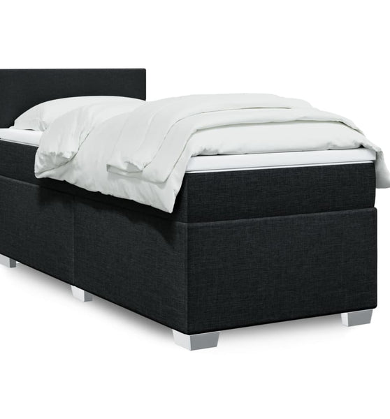 Boxspringbett mit Matratze Schwarz 90x190 cm Stoff