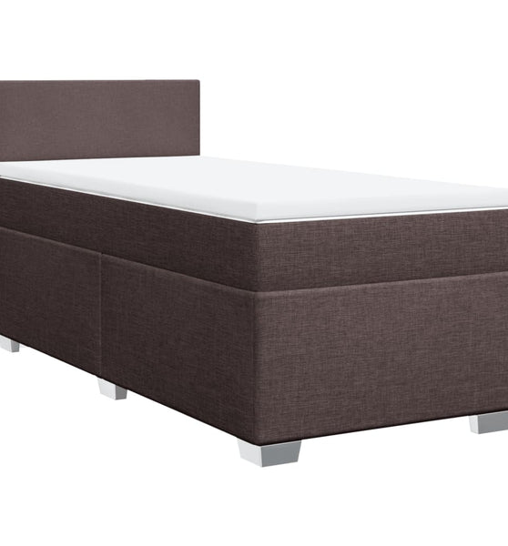 Boxspringbett mit Matratze Dunkelbraun 90x190 cm Stoff