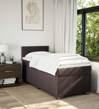Boxspringbett mit Matratze Dunkelbraun 90x190 cm Stoff