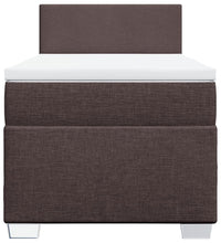 Boxspringbett mit Matratze Dunkelbraun 90x190 cm Stoff
