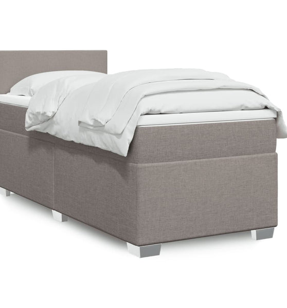Boxspringbett mit Matratze Taupe 90x190 cm Stoff