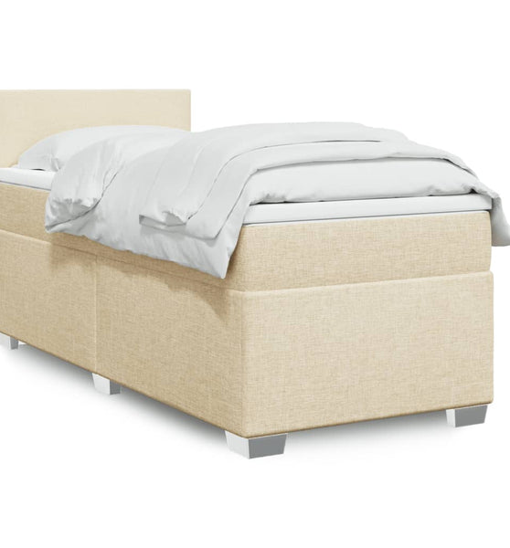 Boxspringbett mit Matratze Creme 90x190 cm Stoff