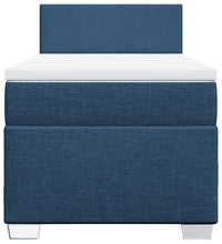 Boxspringbett mit Matratze Blau 90x190 cm Stoff