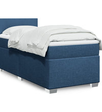 Boxspringbett mit Matratze Blau 90x190 cm Stoff