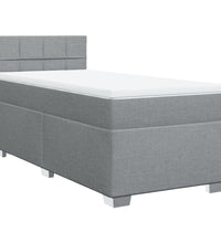 Boxspringbett mit Matratze Hellgrau 90x190 cm Stoff