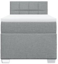 Boxspringbett mit Matratze Hellgrau 90x190 cm Stoff