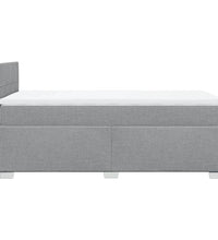 Boxspringbett mit Matratze Hellgrau 90x190 cm Stoff