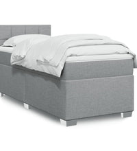 Boxspringbett mit Matratze Hellgrau 90x190 cm Stoff