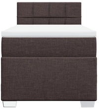 Boxspringbett mit Matratze Dunkelbraun 90x190 cm Stoff