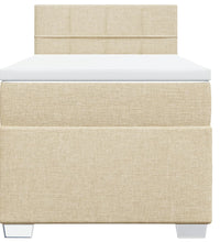 Boxspringbett mit Matratze Creme 90x190 cm Stoff