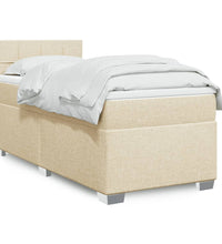 Boxspringbett mit Matratze Creme 90x190 cm Stoff