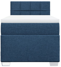 Boxspringbett mit Matratze Blau 90x190 cm Stoff