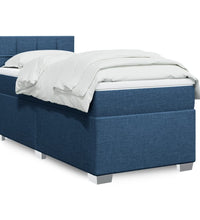 Boxspringbett mit Matratze Blau 90x190 cm Stoff