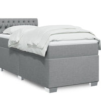 Boxspringbett mit Matratze Hellgrau 90x190 cm Stoff