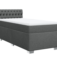 Boxspringbett mit Matratze Dunkelgrau 90x190 cm Stoff