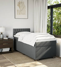Boxspringbett mit Matratze Dunkelgrau 90x190 cm Stoff