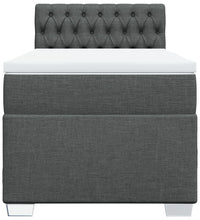 Boxspringbett mit Matratze Dunkelgrau 90x190 cm Stoff