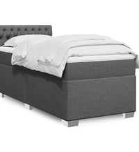 Boxspringbett mit Matratze Dunkelgrau 90x190 cm Stoff