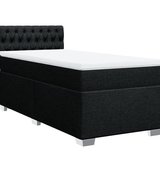 Boxspringbett mit Matratze Schwarz 90x190 cm Stoff