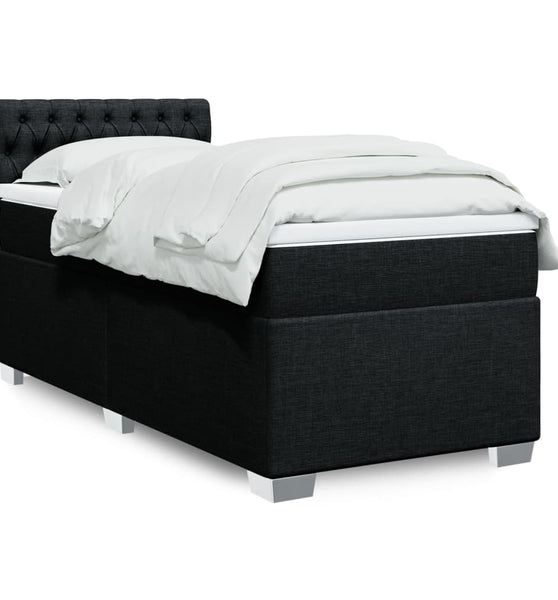 Boxspringbett mit Matratze Schwarz 90x190 cm Stoff