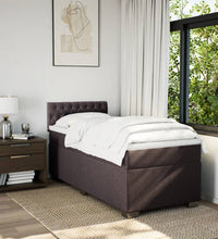 Boxspringbett mit Matratze Dunkelbraun 90x190 cm Stoff