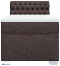 Boxspringbett mit Matratze Dunkelbraun 90x190 cm Stoff