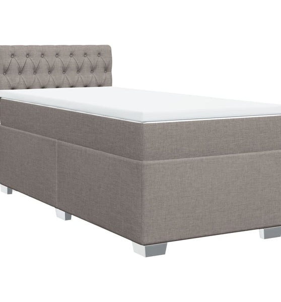 Boxspringbett mit Matratze Taupe 90x190 cm Stoff