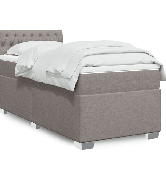 Boxspringbett mit Matratze Taupe 90x190 cm Stoff