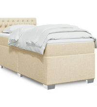 Boxspringbett mit Matratze Creme 90x190 cm Stoff