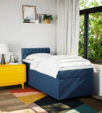 Boxspringbett mit Matratze Blau 90x190 cm Stoff