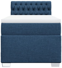 Boxspringbett mit Matratze Blau 90x190 cm Stoff