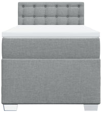 Boxspringbett mit Matratze Hellgrau 90x190 cm Stoff