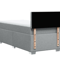 Boxspringbett mit Matratze Hellgrau 90x190 cm Stoff