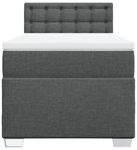 Boxspringbett mit Matratze Dunkelgrau 90x190 cm Stoff