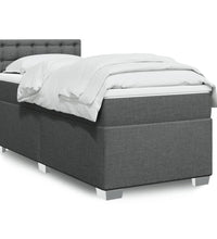 Boxspringbett mit Matratze Dunkelgrau 90x190 cm Stoff