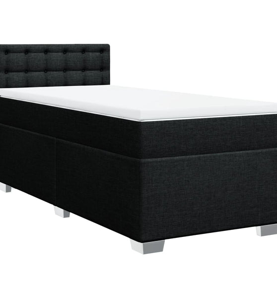 Boxspringbett mit Matratze Schwarz 90x190 cm Stoff