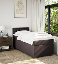 Boxspringbett mit Matratze Dunkelbraun 90x190 cm Stoff