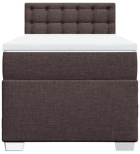 Boxspringbett mit Matratze Dunkelbraun 90x190 cm Stoff