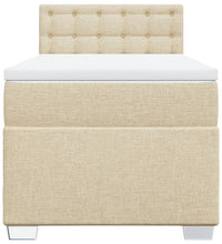 Boxspringbett mit Matratze Creme 90x190 cm Stoff