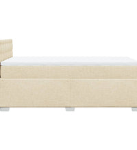 Boxspringbett mit Matratze Creme 90x190 cm Stoff